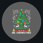 Oh Chemistree Christmas Chemistry Science Periodic Classic Round Sticker<br><div class="desc">Oh Chemistree Christmas Chemistry Science Periodic</div>