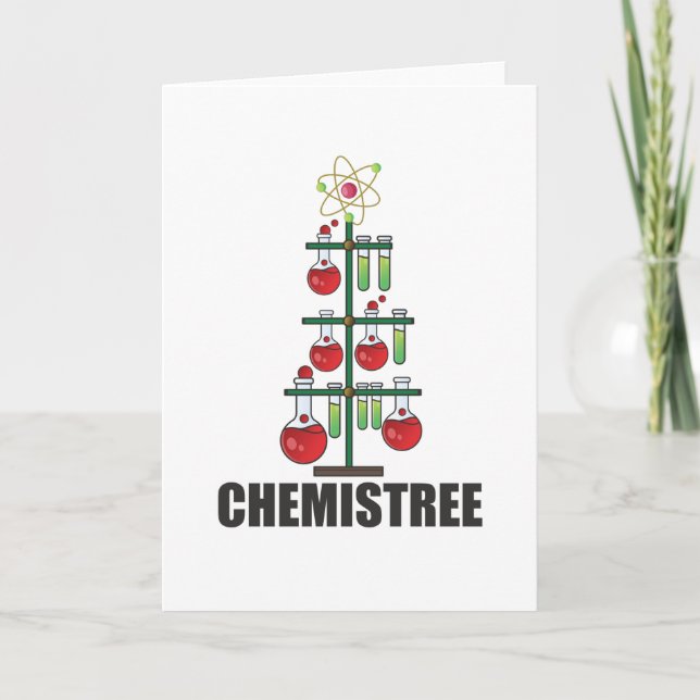 Oh Chemistree Christmas Chemistry Science teacher Card (Front)