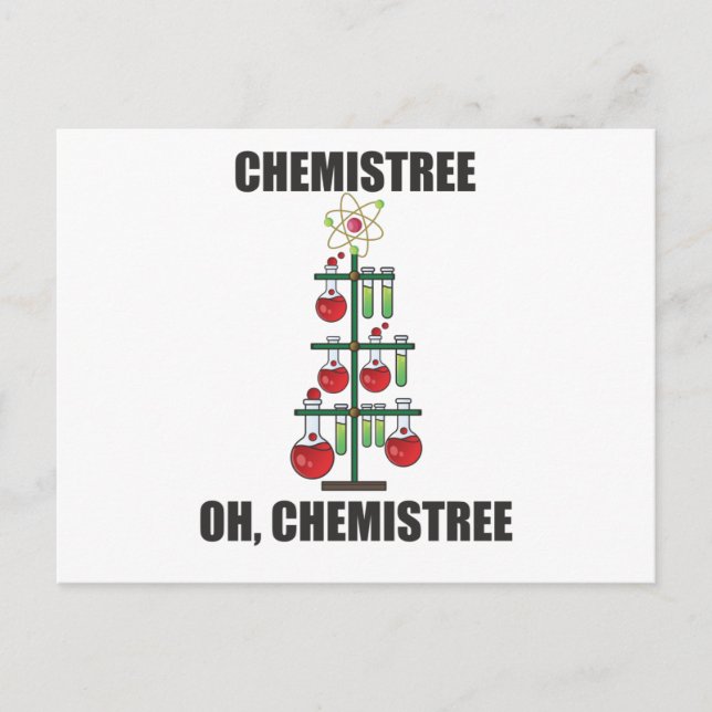 Oh Chemistree Christmas Chemistry Science teacher Postcard (Front)