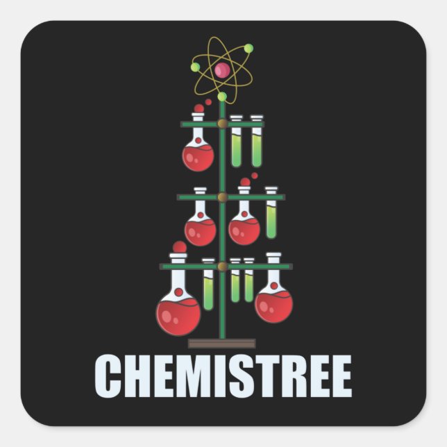 Oh Chemistree Christmas Chemistry Science teacher Square Sticker (Front)