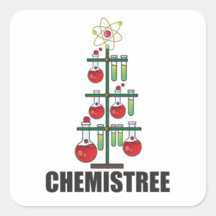 Oh Chemistree Christmas Chemistry Science teacher Square Sticker