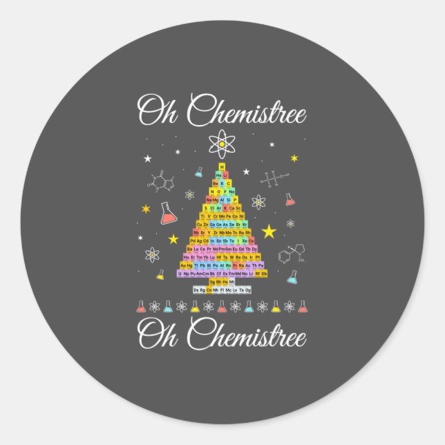 Oh Chemistree Colourful Periodic Table Elements Ch Classic Round Sticker (Front)