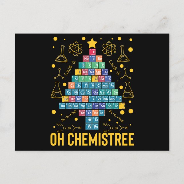 Oh Chemistree Science Christmas Tree Chemistry Postcard (Front)