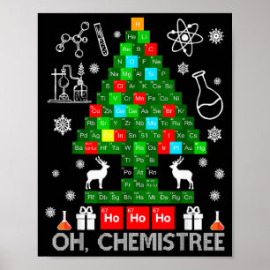 Oh Chemistree Scientist Chemical Christmas Xmas Te Poster
