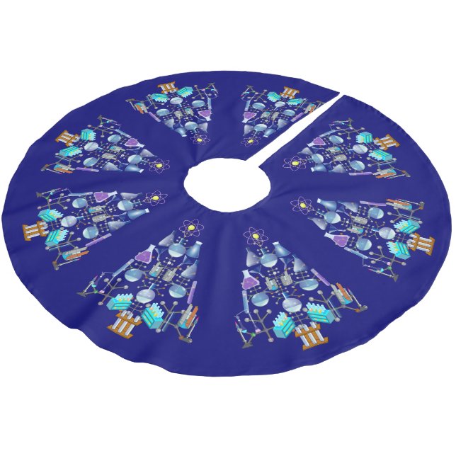 Oh Chemistry, Oh Chemist Tree Christmas Brushed Polyester Tree Skirt (Angled)