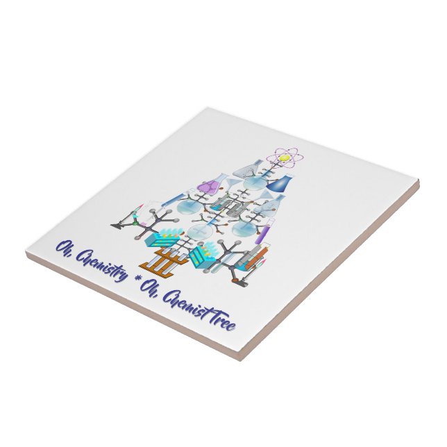 Oh Chemistry, Oh Chemist Tree Christmas Tile (Side)