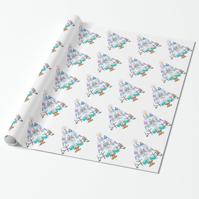 Oh Chemistry, Oh Chemist Tree Wrapping Paper (Unrolled)
