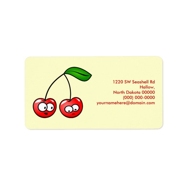 Oh, Cherry Up! Cherries Address Label (Front)