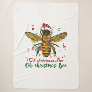 Oh Christmas Bee Oh Christmas Bee Light Sherpa Blanket