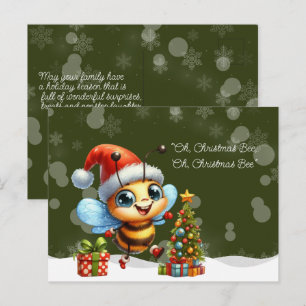 "Oh, Christmas BEE, Oh, Christmas BEE" Postcard