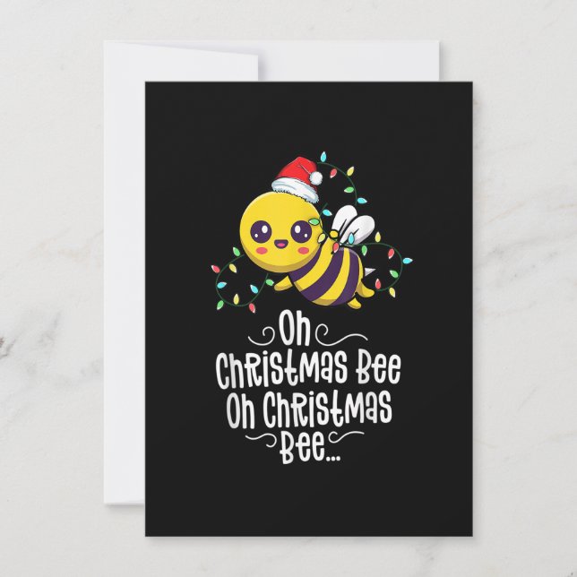 Oh Christmas Bee Xmas Family Holidays Kawaii Mom C Invitation (Front)
