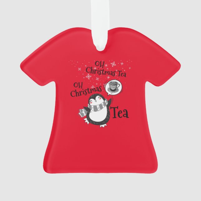 Oh Christmas Tea Penguin Lover - Tea Drinker Ornament (Back)