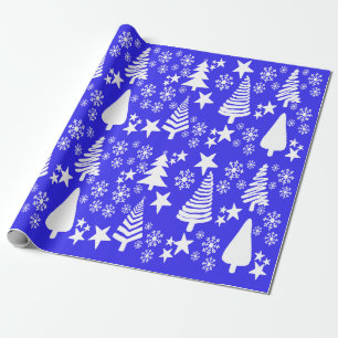 Oh Christmas Tree Blue wrapping paper 