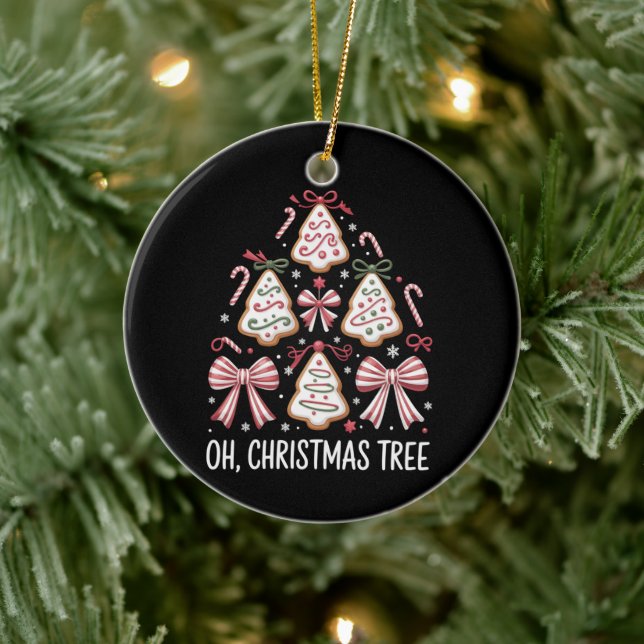 Oh Christmas Tree Cake Debbie Becky Jen Cake Lover Ceramic Ornament (Tree)