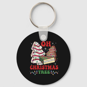 Oh Christmas Tree Cake Xmas Lights Funny Matching  Keychain