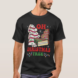 Oh Christmas Tree Cake Xmas Lights Funny Matching  T-Shirt