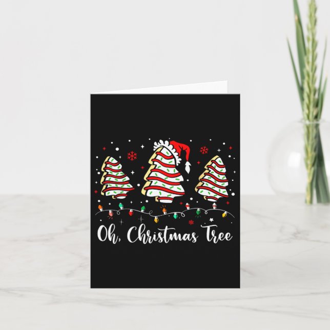 Oh Christmas Tree Cakes Debbie Becky Jen Cake Love Card (Front)