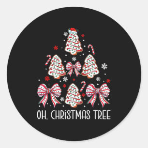 Oh Christmas Tree Cakes Debbie Becky Jen Cake Love Classic Round Sticker
