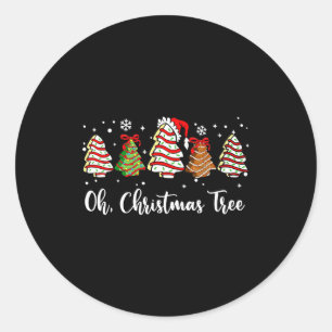 Oh Christmas Tree Cakes Debbie Becky Jen Cake Love Classic Round Sticker