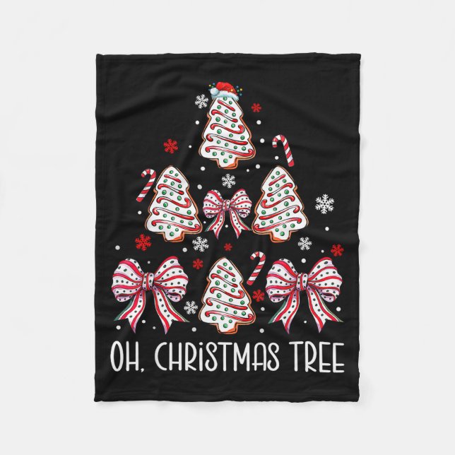 Oh Christmas Tree Cakes Debbie Becky Jen Cake Love Fleece Blanket (Front)