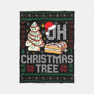 Oh Christmas Tree Cakes Debbie Becky Jen Cake Ugly Fleece Blanket