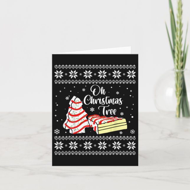 Oh Christmas Tree Cakes Debbie Becky Jen Snack Cak Card (Front)