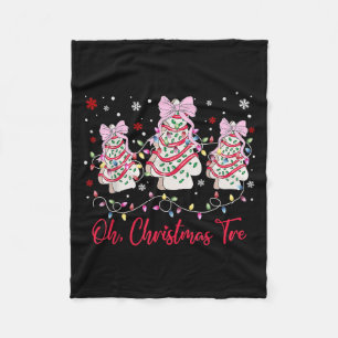 Oh Christmas Tree Cakes Debbie Becky Jen Snack Cak Fleece Blanket