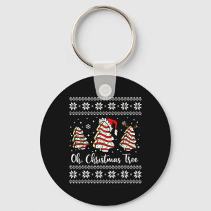 Oh Christmas Tree Cakes Debbie Becky Jen Snack Cak Keychain