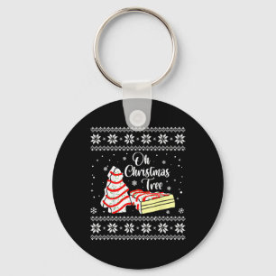 Oh Christmas Tree Cakes Debbie Becky Jen Snack Cak Keychain