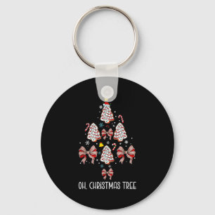 Oh Christmas Tree Cakes Debbie Coquette Bow Xmas P Keychain