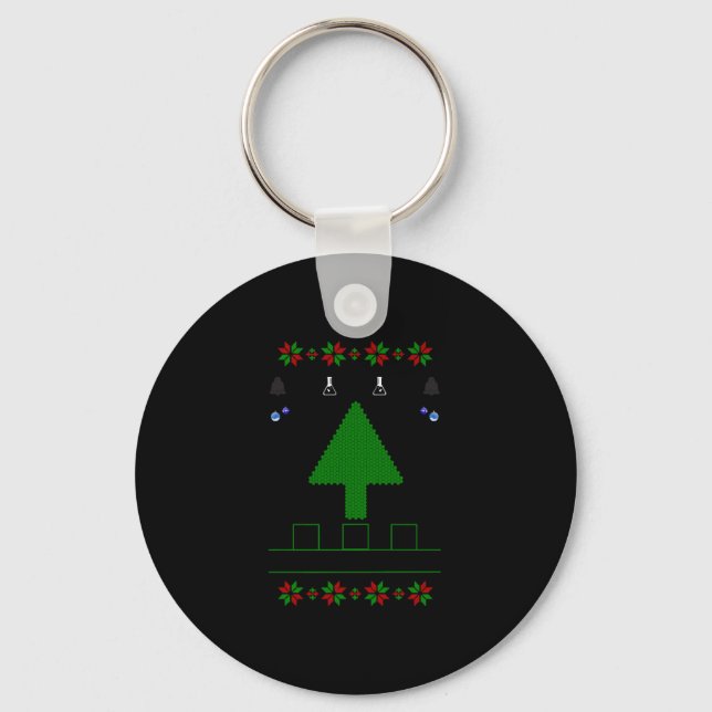 Oh Christmas Tree Chemist black Keychain (Front)