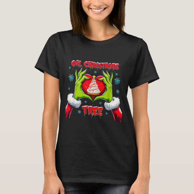 Oh Christmas Tree Debbie Cake Lovers Funny Holiday T-Shirt (Front)