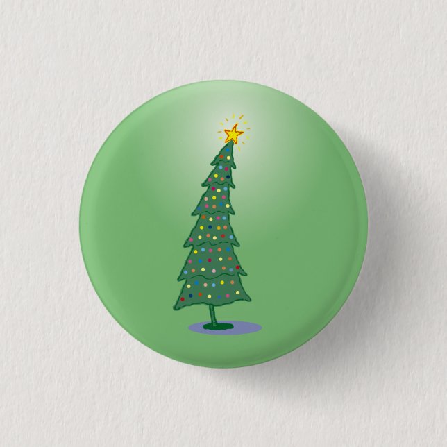oh Christmas Tree Green Button (Front)