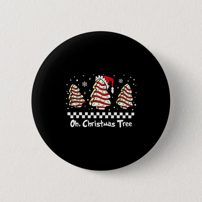 Oh Christmas Tree Groovy Cakes Debbie Becky Jen Ca 2 Inch Round Button (Front)