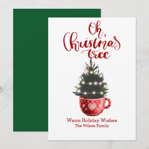 Oh Christmas Tree Hot Chocolate Personalized Holiday Card