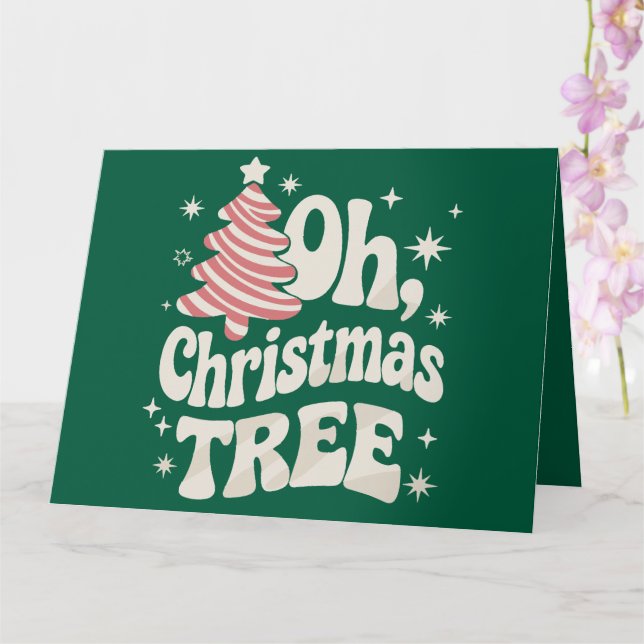 Oh Christmas Tree Light Merry Christmas Xmas  Card (Orchid)