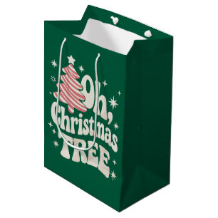 Oh Christmas Tree Light Merry Christmas Xmas  Medium Gift Bag