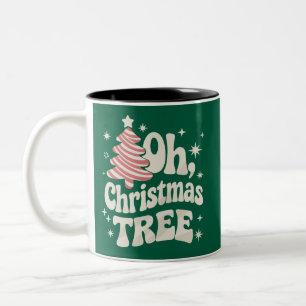 Oh Christmas Tree Light Merry Christmas Xmas Two-Tone Coffee Mug