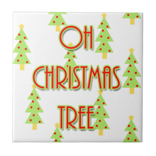 oh christmas tree mid century modern green red tile