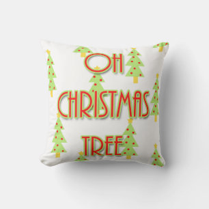 oh christmas tree mid century modern red green outdoor pillow