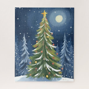 Oh Christmas Tree   Snowy Winter Wonderland Jigsaw Puzzle