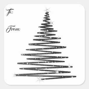 Oh Christmas Tree Square Sticker Christmas Tags
