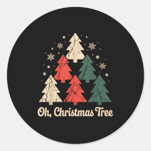 Oh Christmas Tree Star Snow Xmas Holiday Carol The Classic Round Sticker
