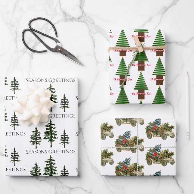 Oh Christmas Trio Envelopper les feuilles de papie (Créateur téléchargé)