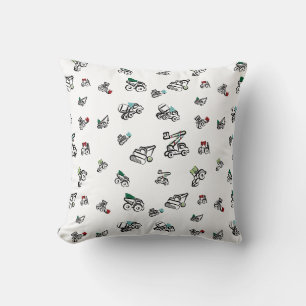 Oh Christmas Trucks Throw Pillow