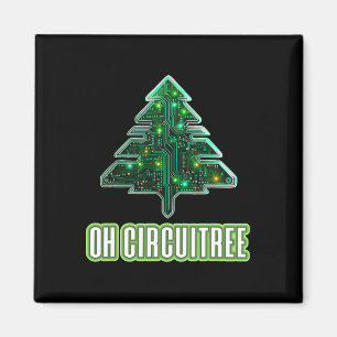 Oh Circuitree Christmas Electronics Circuit Board  Magnet