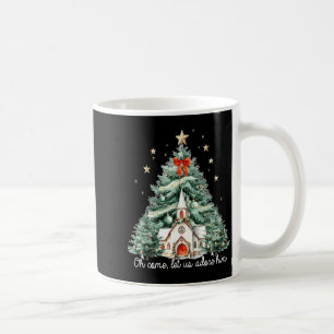 Oh Come Let Us Adore Him Christian Jesus Christmas Coffee Mug
