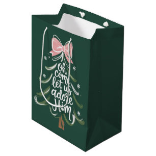 Oh Come Let Us Adore Him Christian Xmas Religious Medium Gift Bag