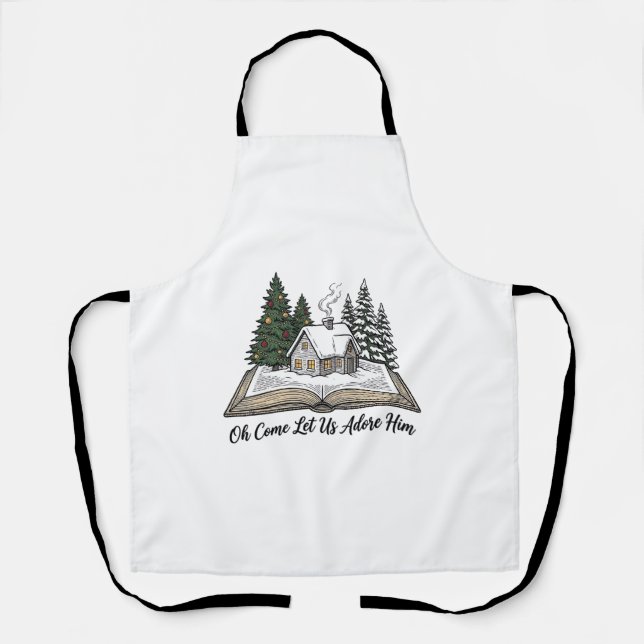 Oh Come Let Us Adore Him Christmas Book Design_1 Apron (Front)