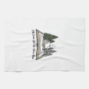 Oh Come Let Us Adore Him Christmas Book Design_1 Kitchen Towel